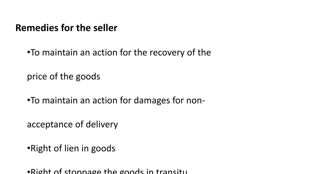 remedies for the seller