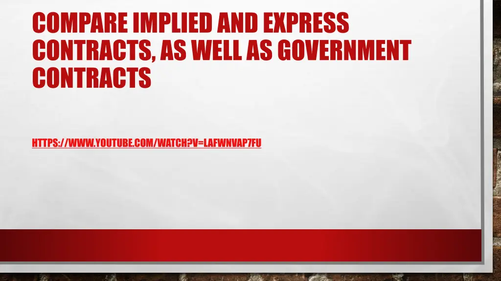 compare implied and express contracts as well