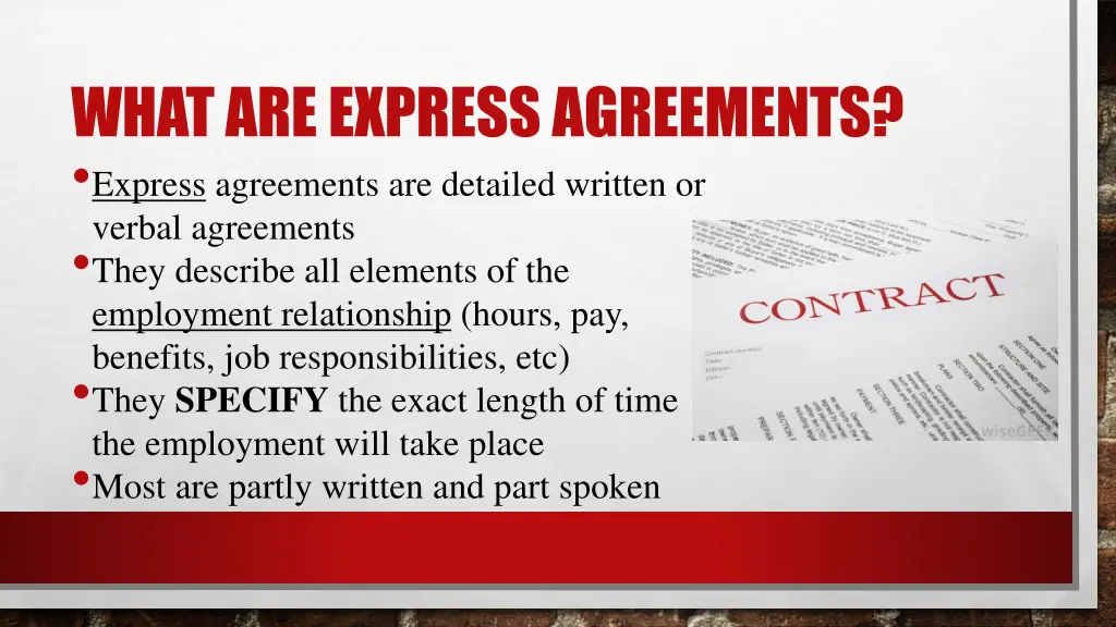 what are express agreements express agreements