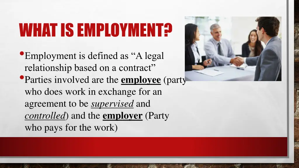 what is employment employment is defined