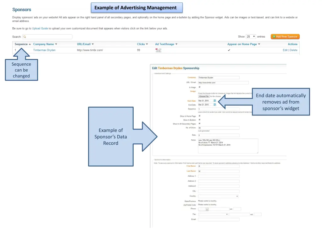 example of advertising management