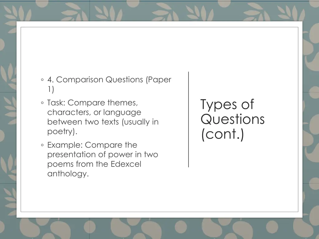 4 comparison questions paper 1 task compare