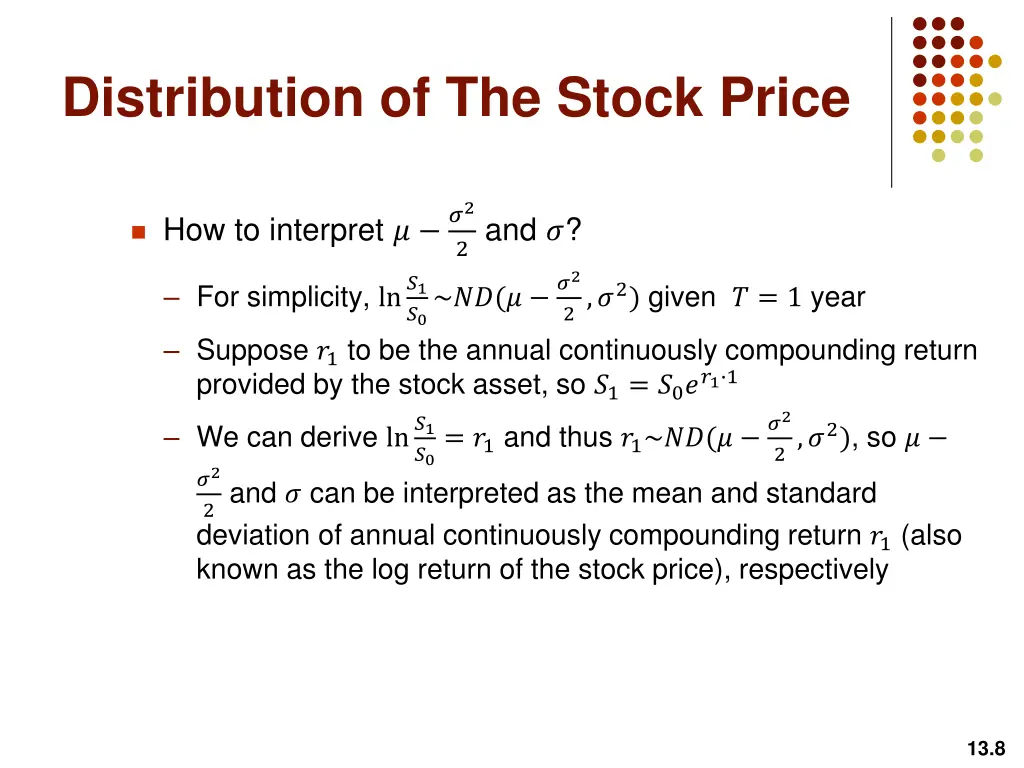 distribution of the stock price 4