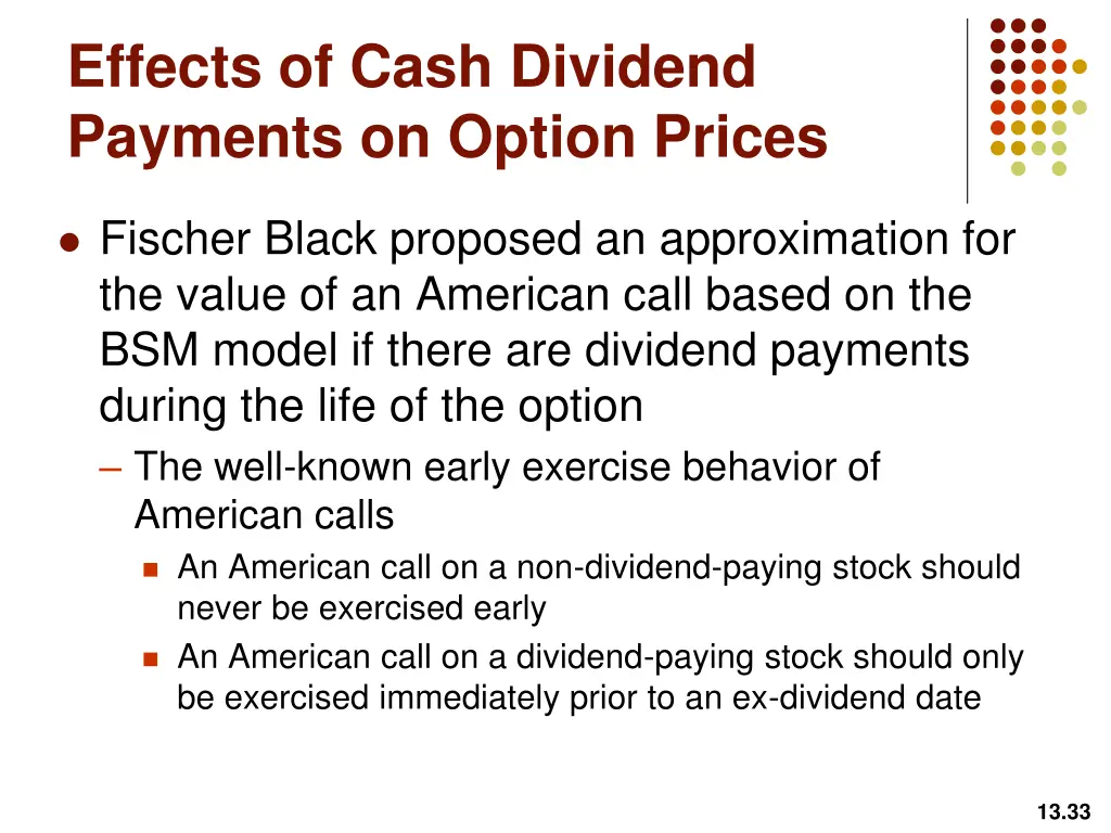 effects of cash dividend payments on option prices 3