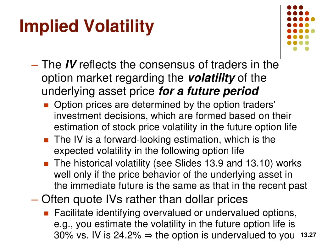 implied volatility 1