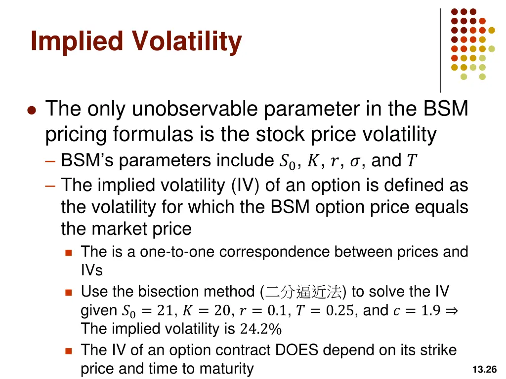 implied volatility
