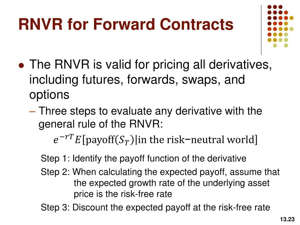 rnvr for forward contracts