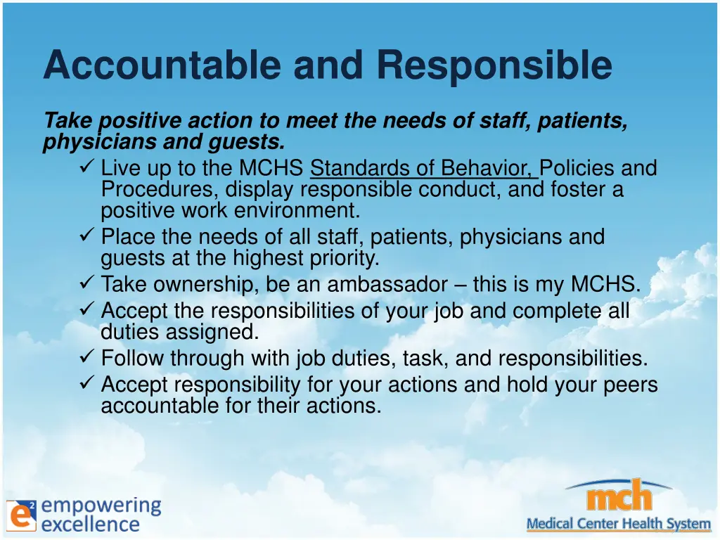 accountable and responsible