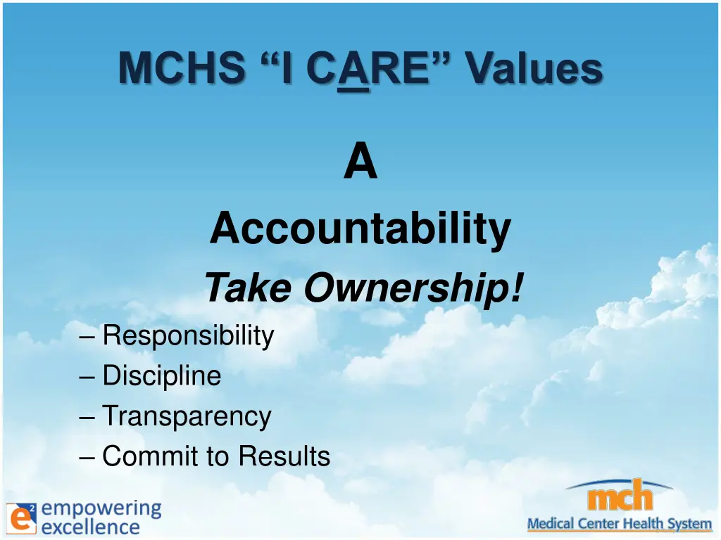 mchs i c a re values