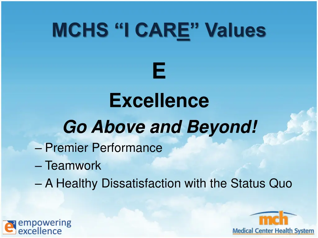 mchs i car e values