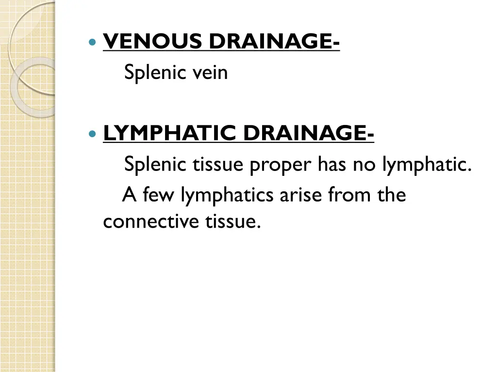 venous drainage splenic vein