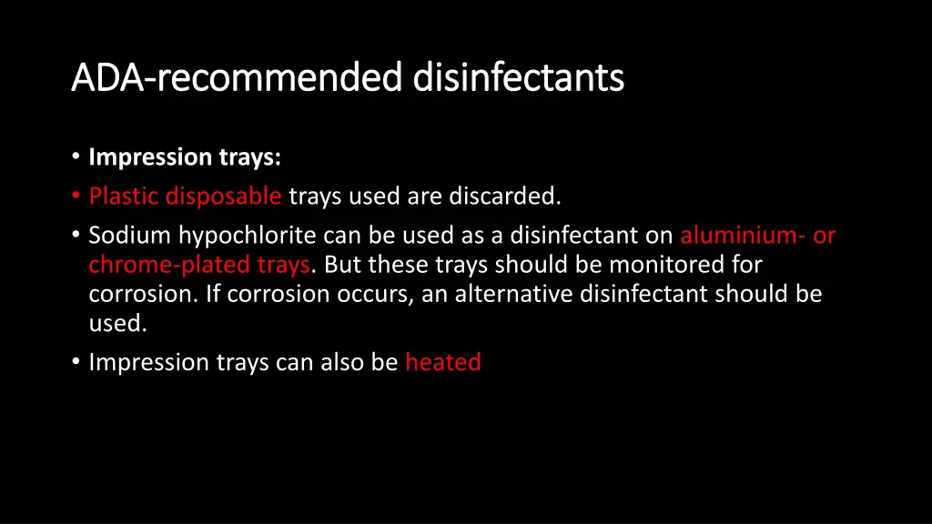 ada ada recommended disinfectants recommended 2