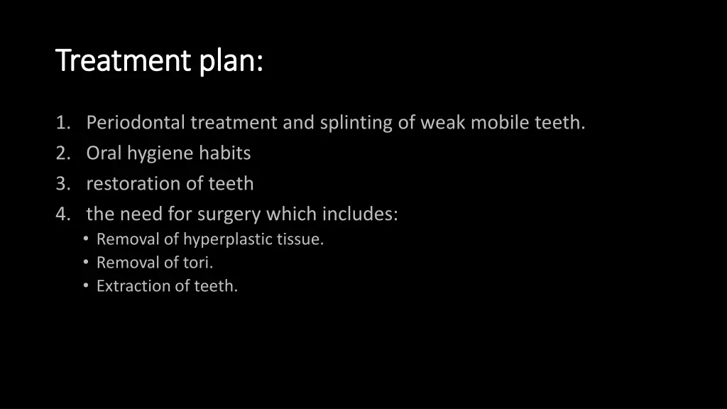 treatment plan treatment plan