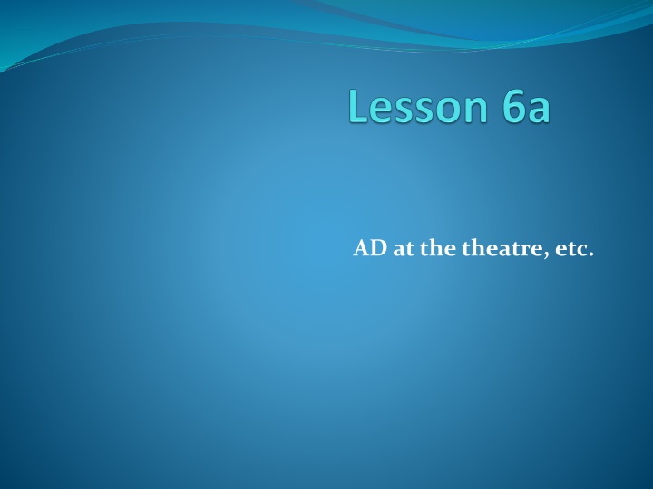 ad at the theatre etc