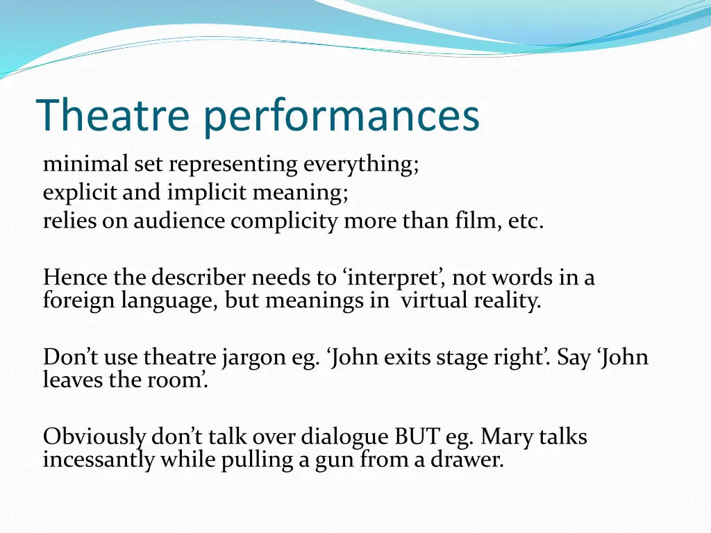 theatre performances minimal set representing