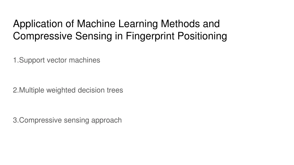 application of machine learning methods