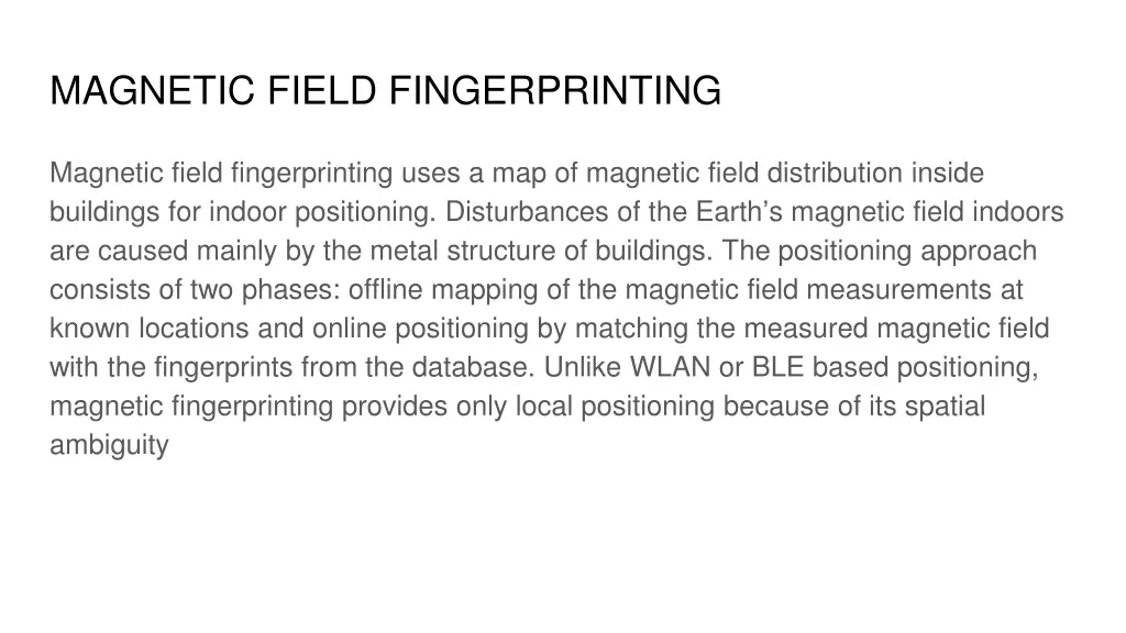 magnetic field fingerprinting