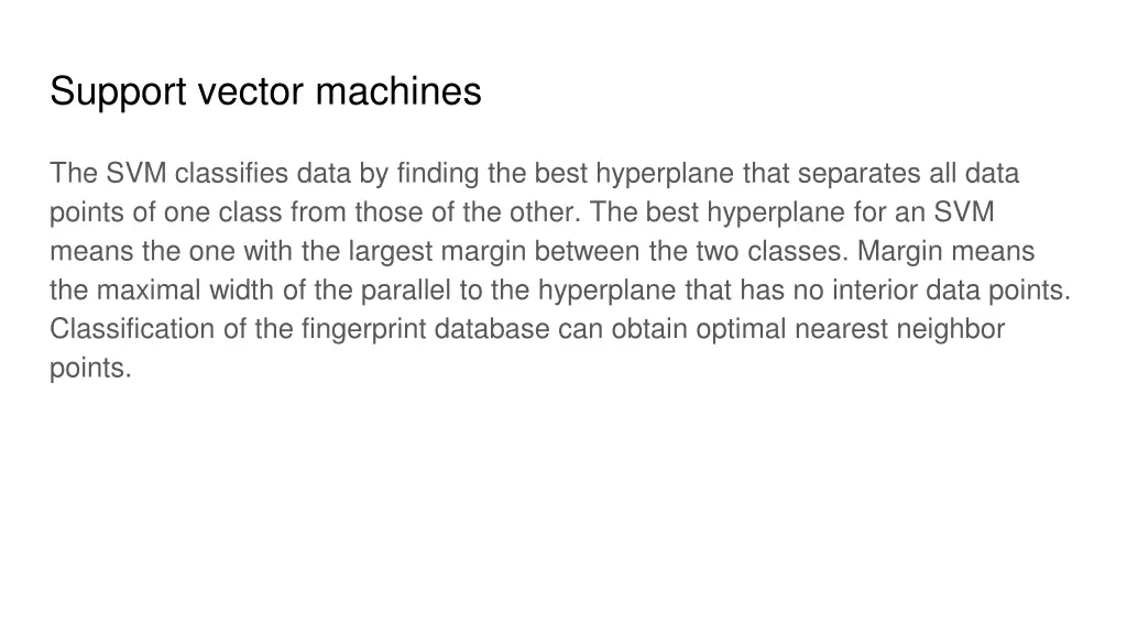 support vector machines