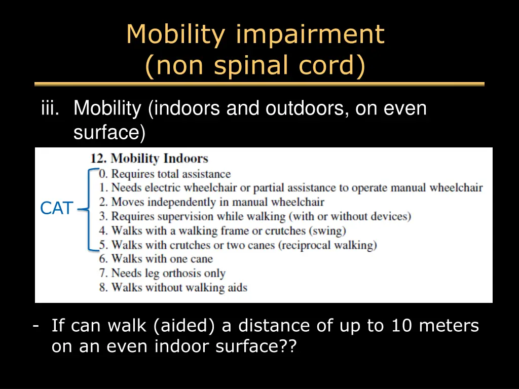 mobility impairment non spinal cord 1