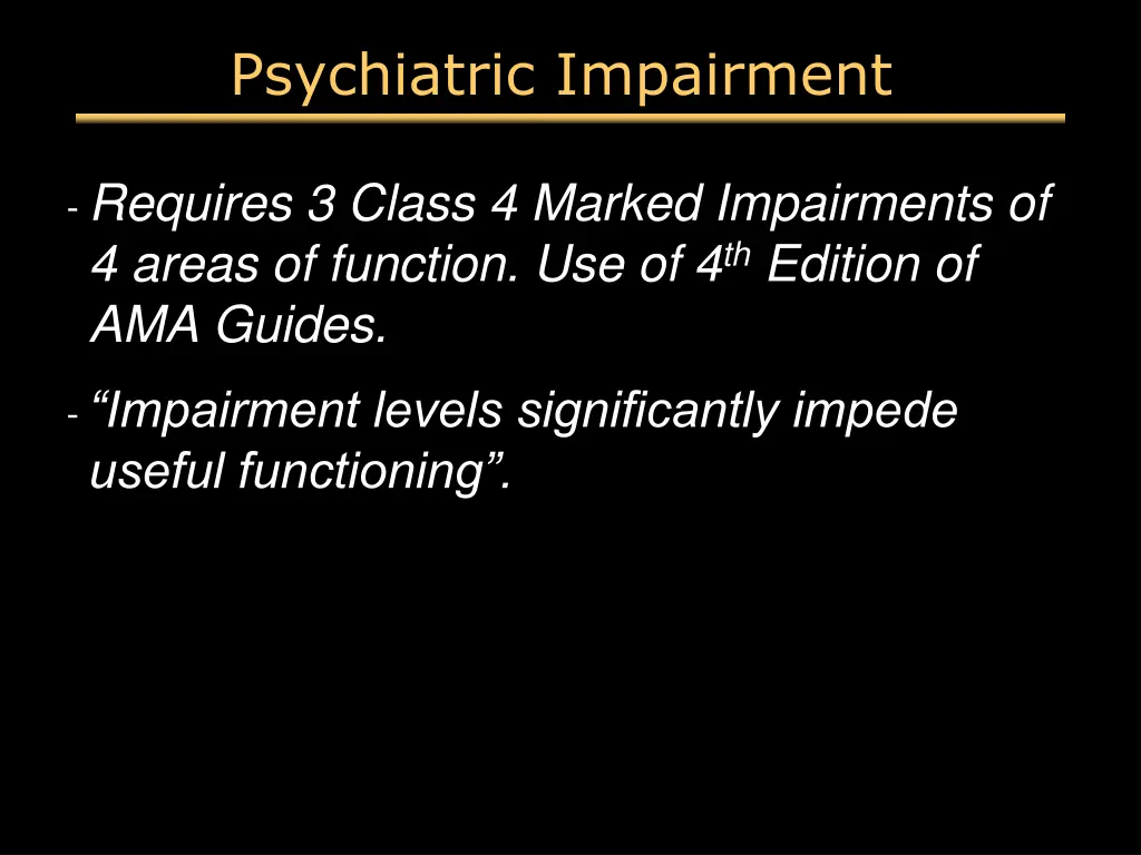 psychiatric impairment