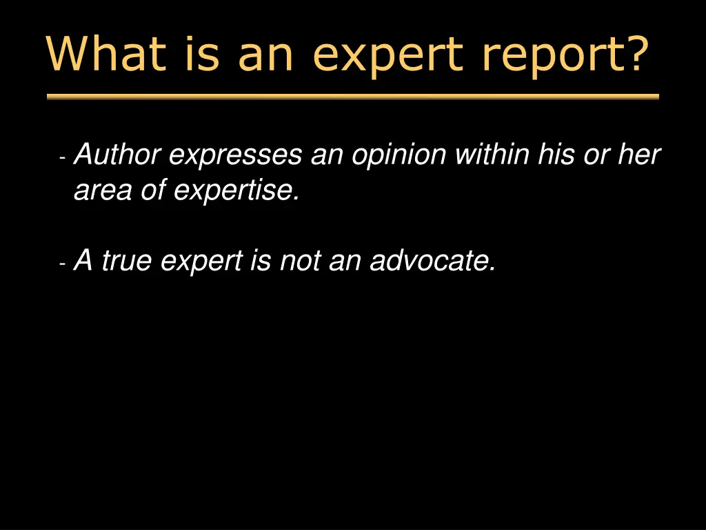 what is an expert report
