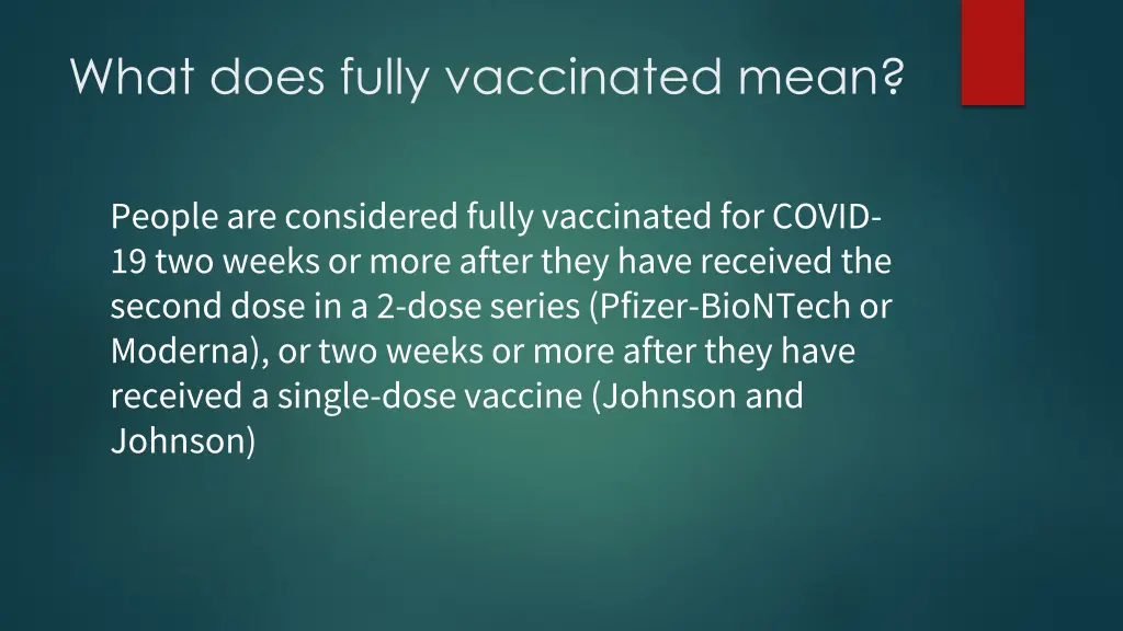 what does fully vaccinated mean