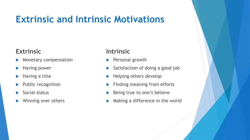 extrinsic and intrinsic motivations