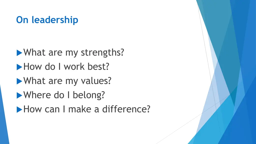 on leadership