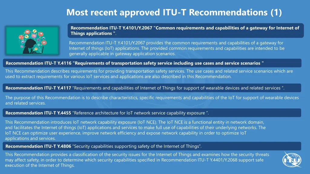 most recent approved itu t recommendations 1