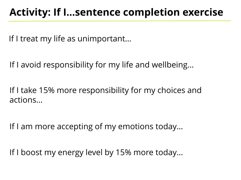 activity if i sentence completion exercise