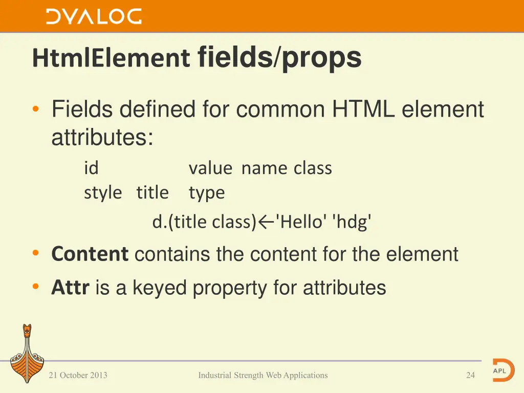 htmlelement fields props