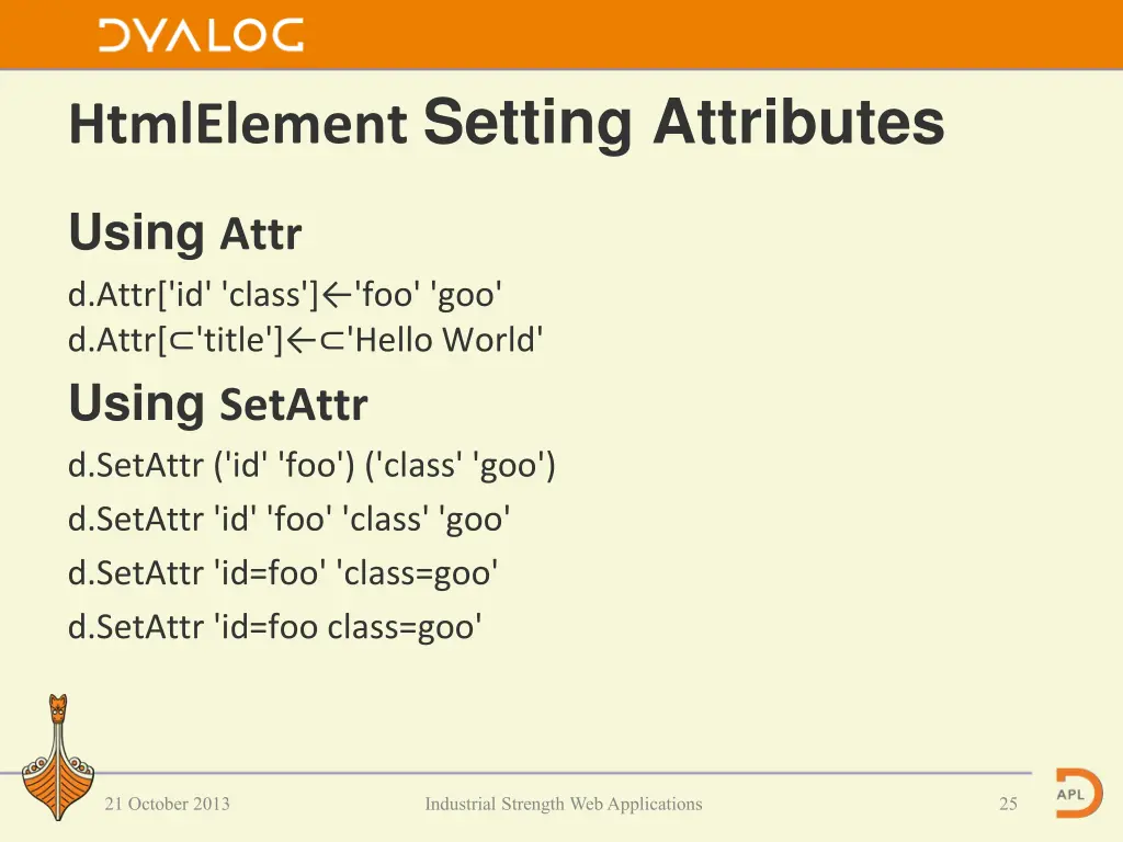 htmlelement setting attributes