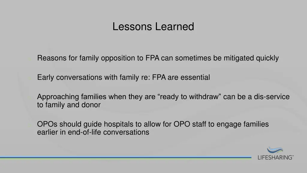 lessons learned