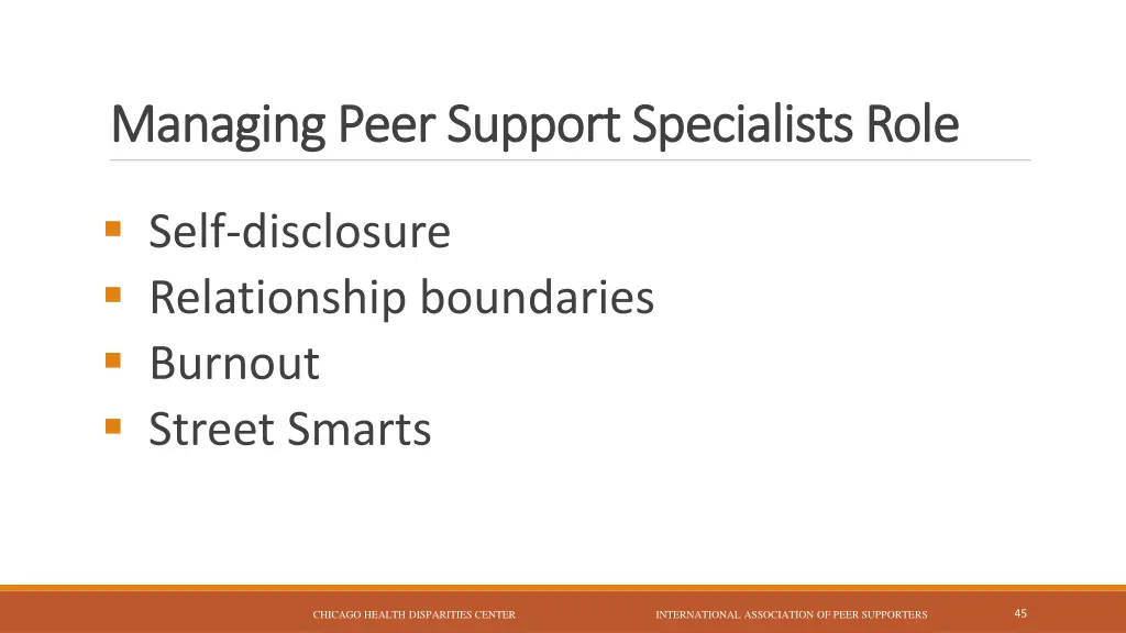 managing peer support specialists role managing