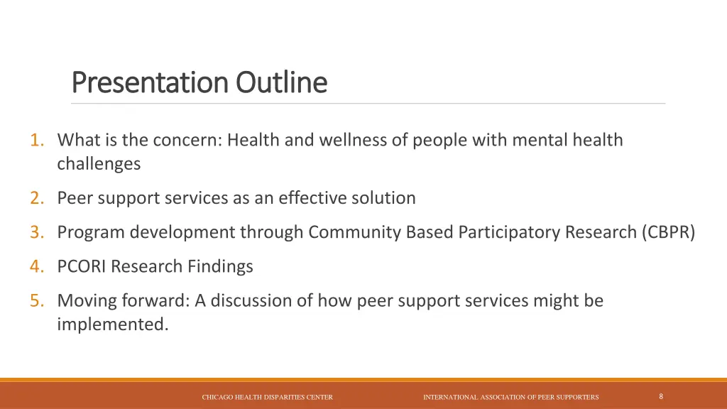 presentation outline presentation outline