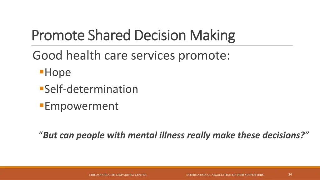promote shared decision making promote shared