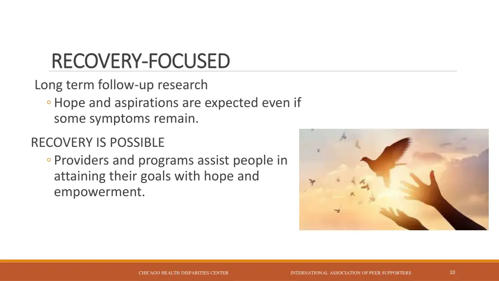 recovery recovery focused long term follow