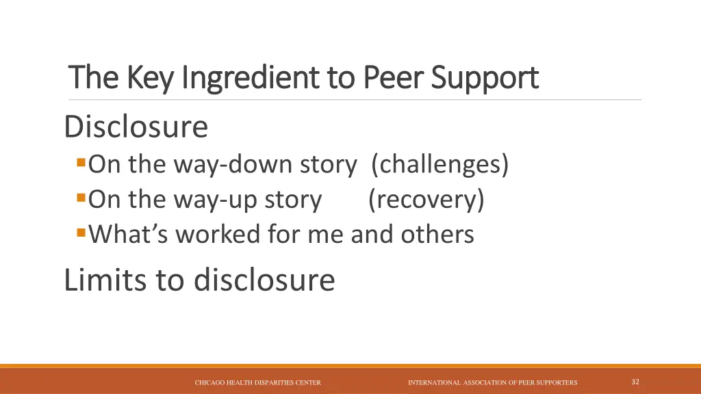 the key ingredient to peer support