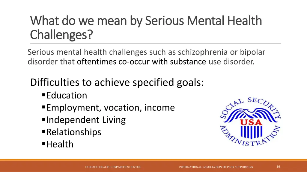 what do we mean by serious mental health what