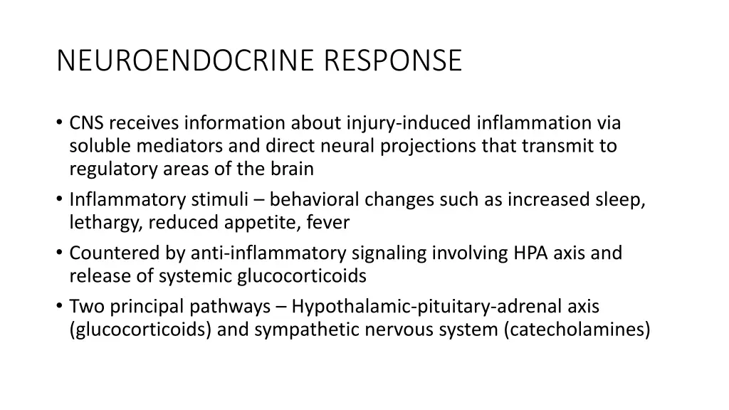 neuroendocrine response
