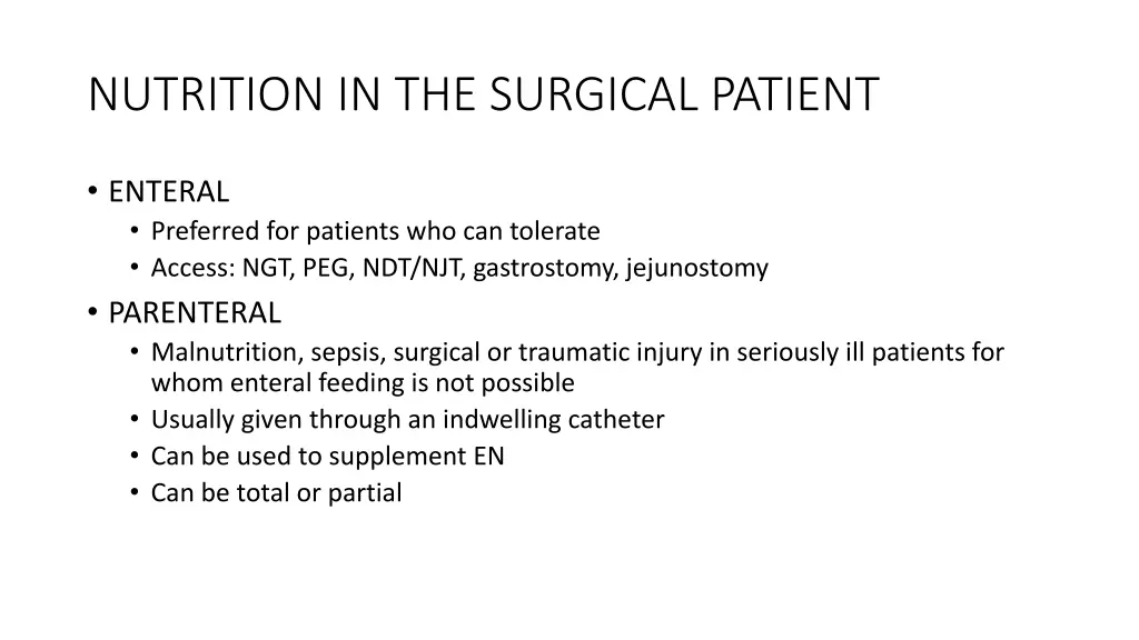 nutrition in the surgical patient 1