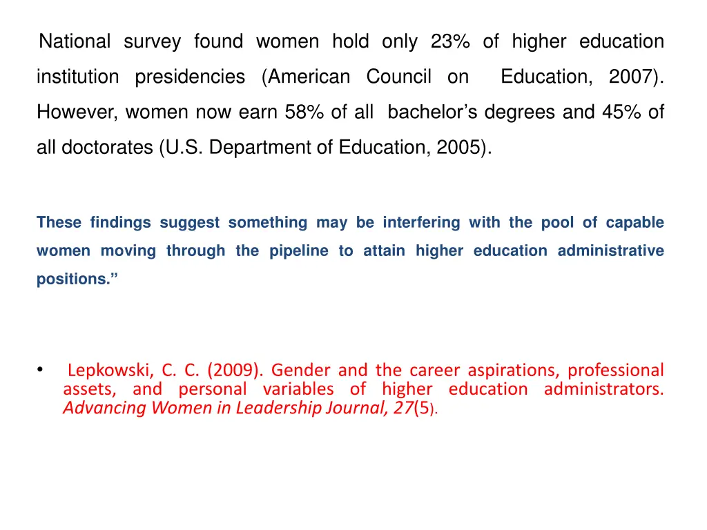 national survey found women hold only