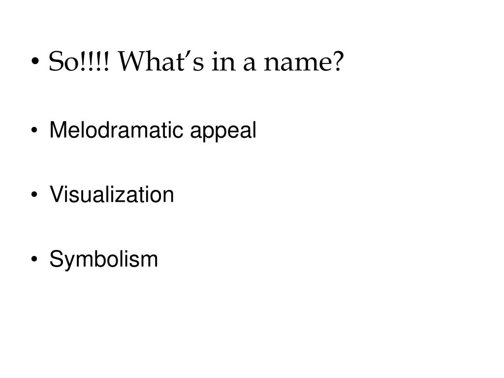 so what s in a name