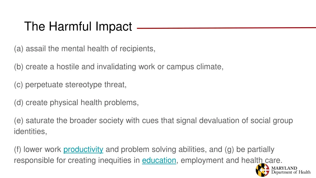 the harmful impact