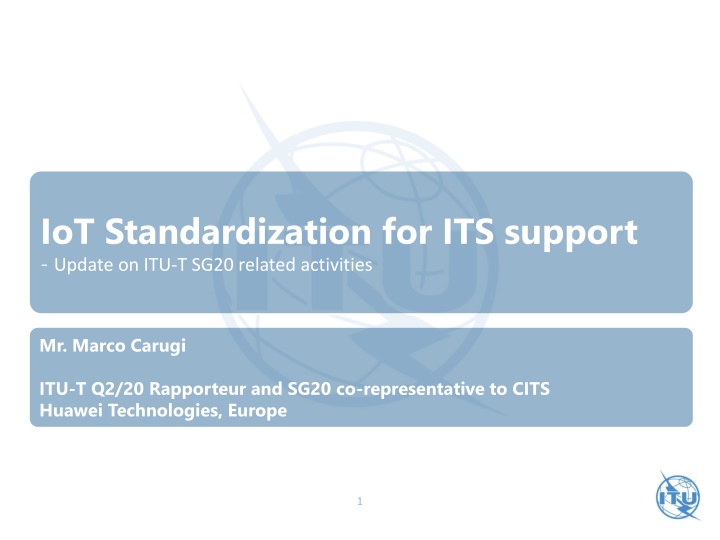 iot standardization for its support update