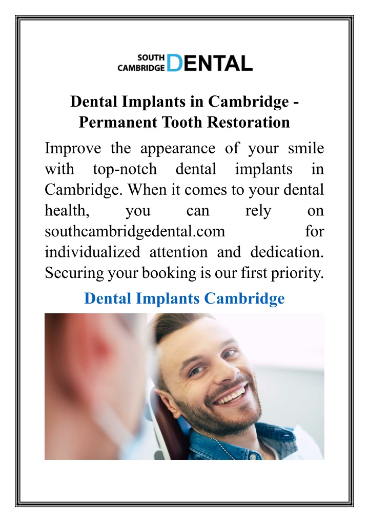 dental implants in cambridge permanent tooth