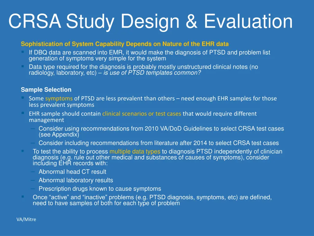 crsa study design evaluation