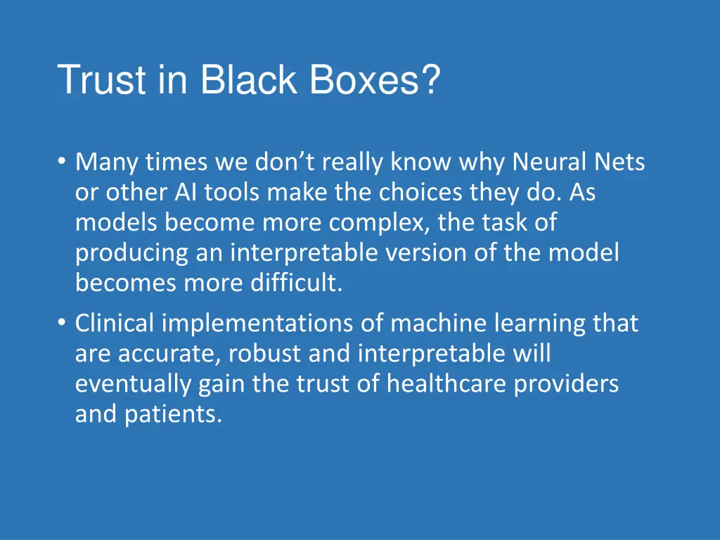 trust in black boxes