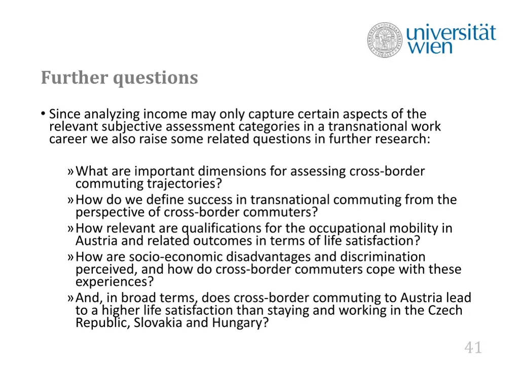 further questions 1