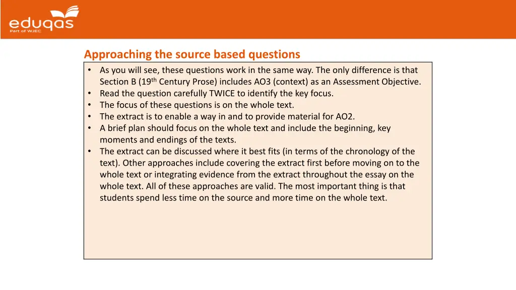 approaching the source based questions